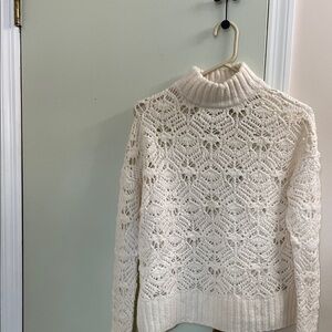 American Eagle Outfitters Cream Turtleneck Sweater